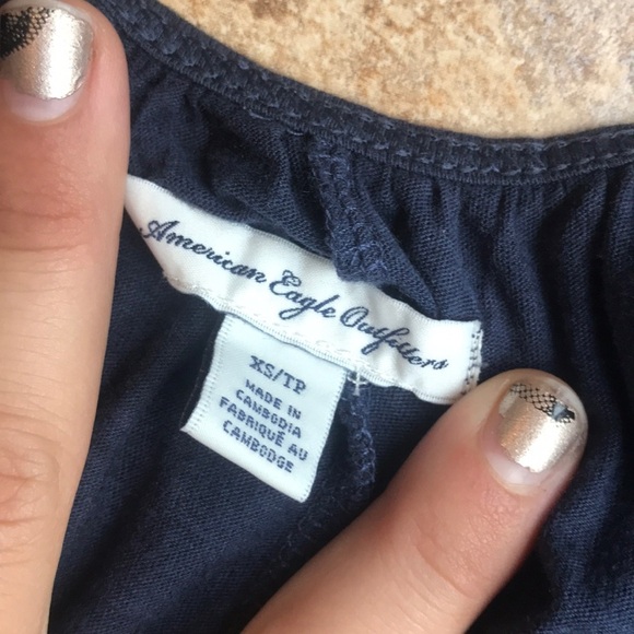 AEO flowy blue lace trim tank - Picture 3 of 3